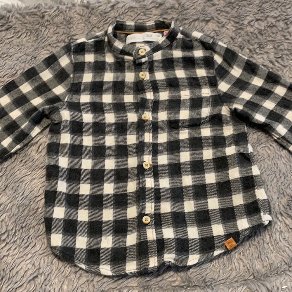 Zara checker shirt button down